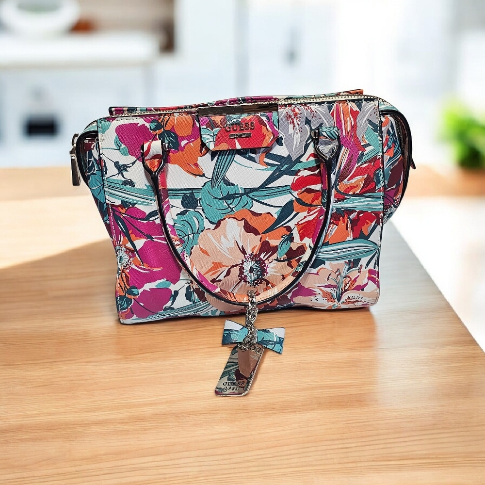 Guess Ryann Floral Satchel Bag